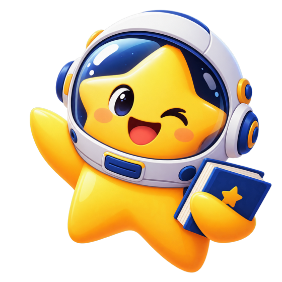 Maskot Kidzyverse, bintang astronaut yang membawa buku